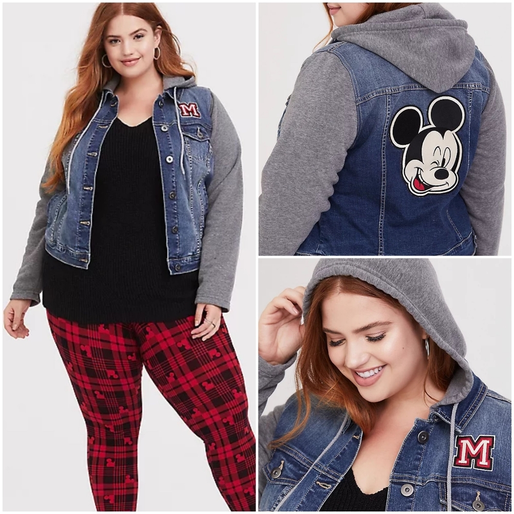 TORRID  - DISNEY MICKEY MOUSE HOODED DENIM TRUCKER JACKET - Size 2X - NWT